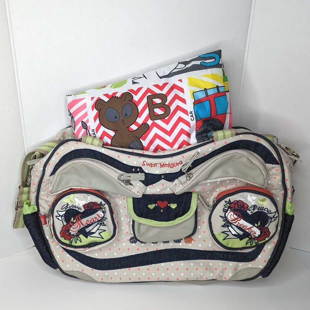 NWOT -  Designer Diaper Bag - "Sweet Mornings" - Nappy Bag (XL-100% Canvas) - Picture 11 of 12
